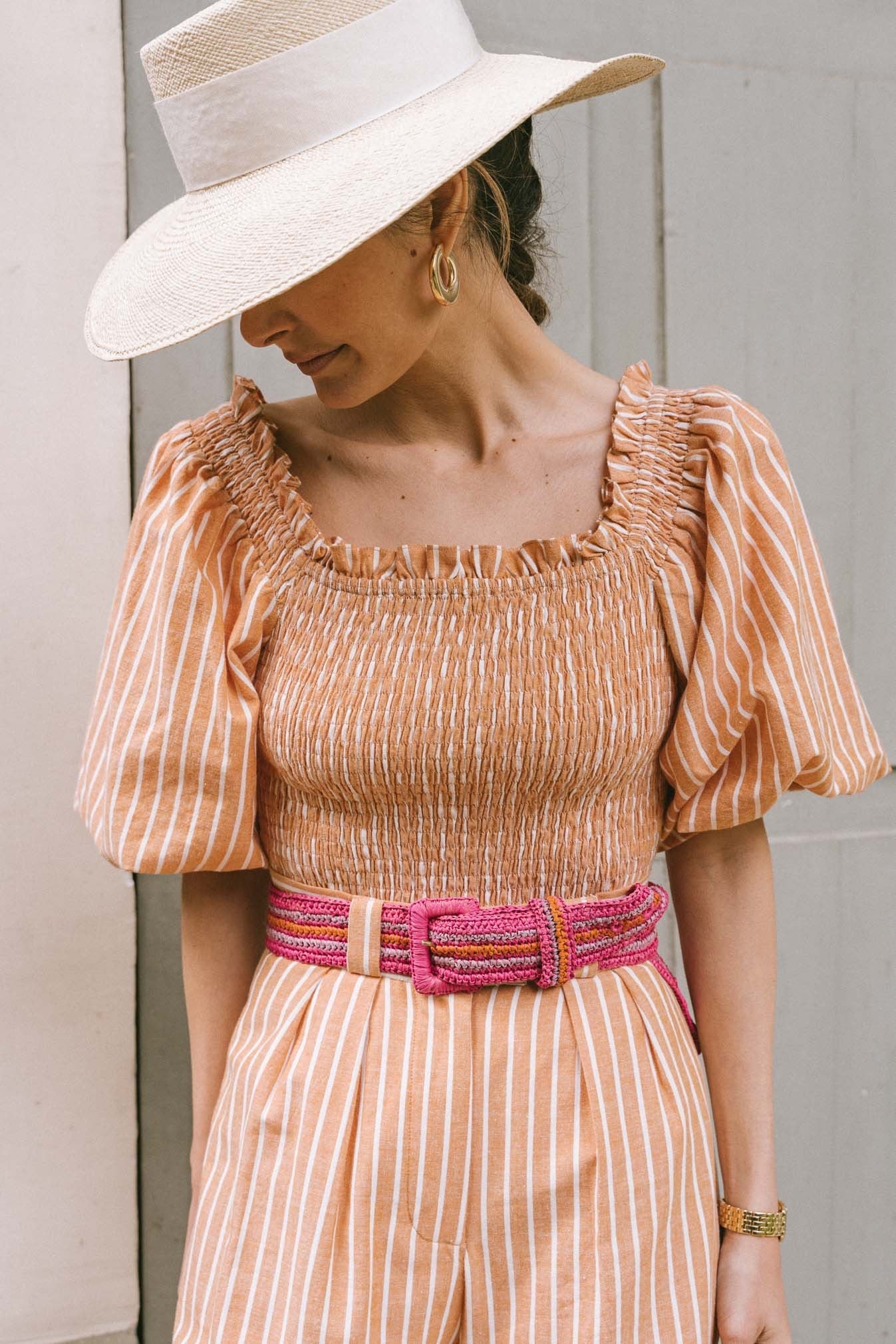 Soazig Shirt Smocks Orange Stripes - Image 3